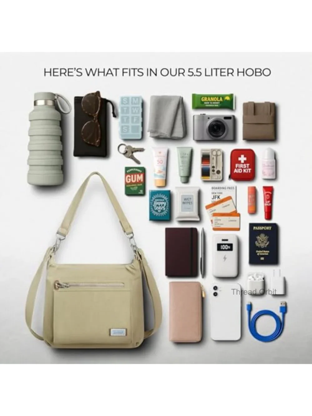 Anti-Theft Heritage Hobo Bag with RFID Protection and Locking Zippers